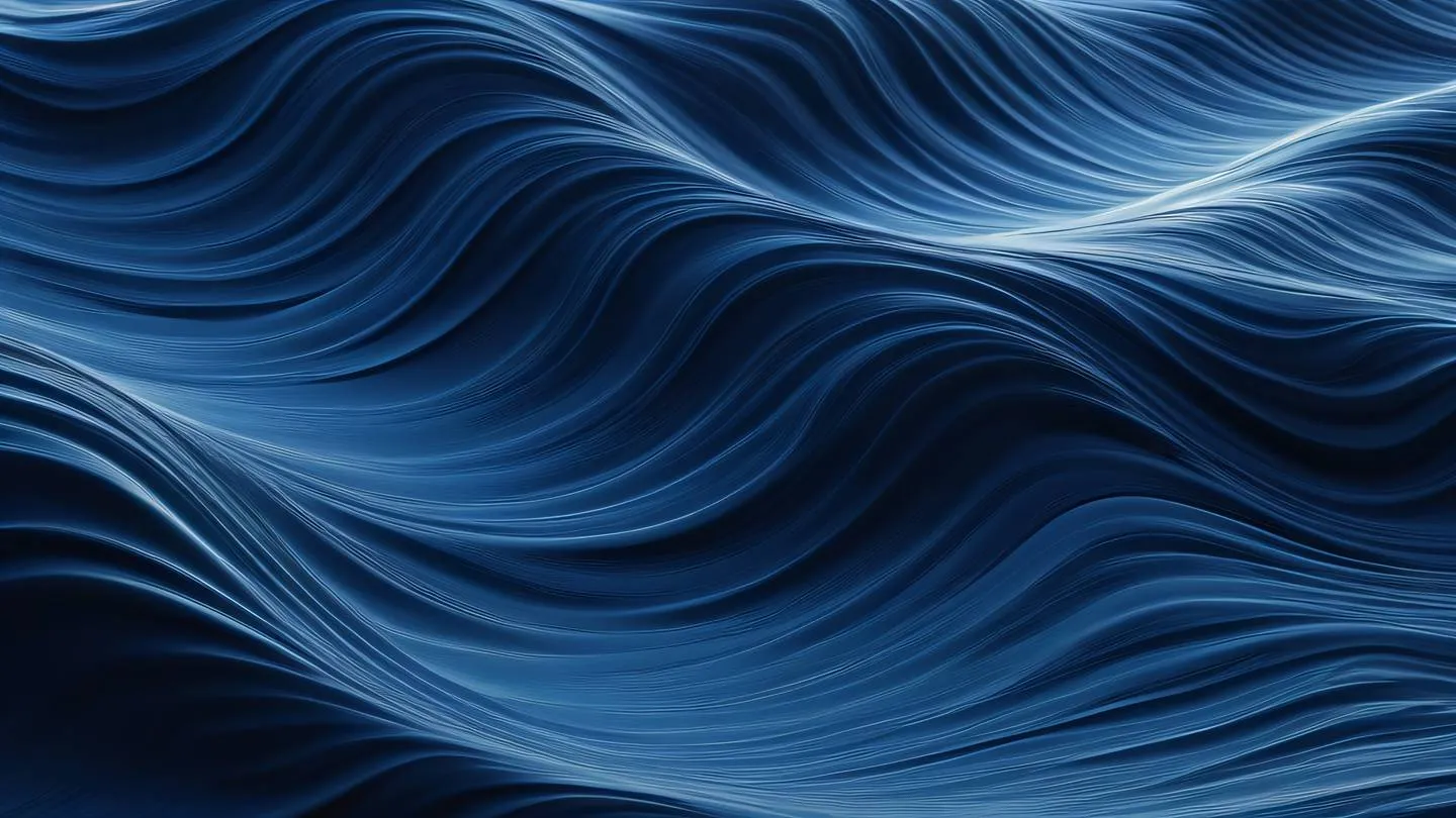 Flowing abstract waves of texture with organic patterns featuring cobalt and metallic tones captured from an extreme close-up perspective high-quality ultra-realistic cinematic 8K UHD sharp and detailed