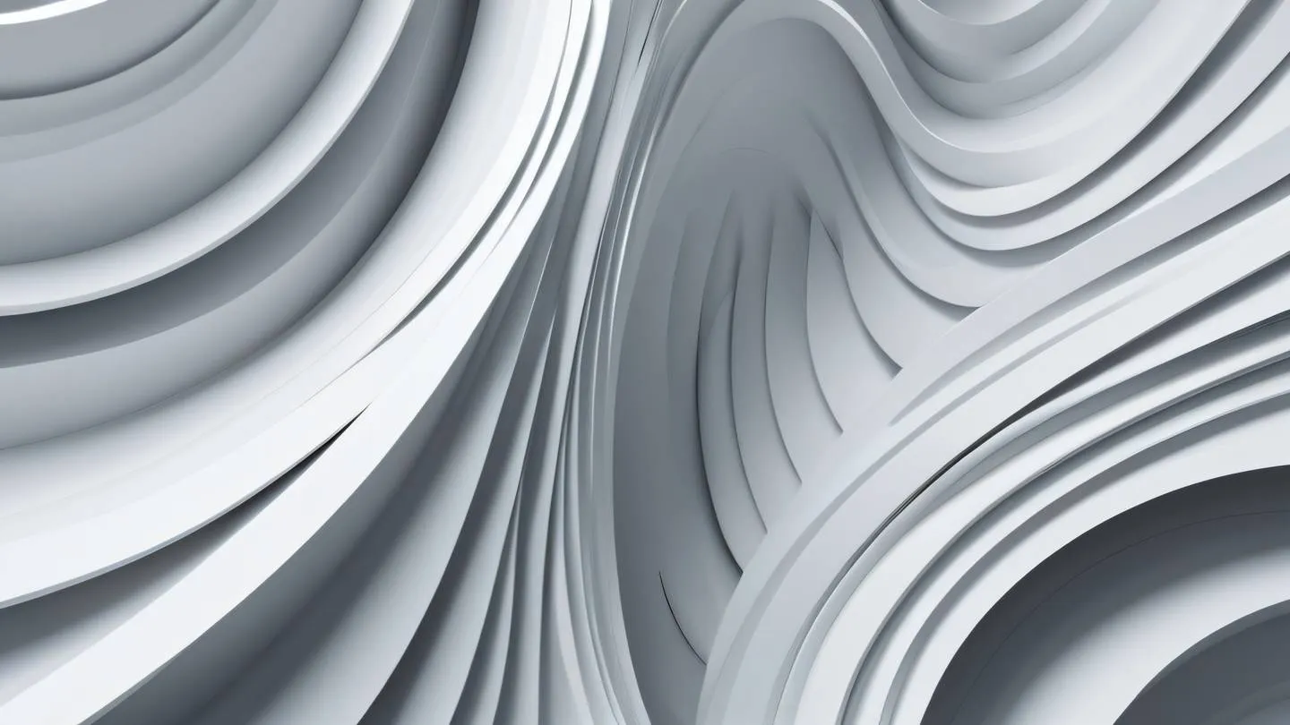 Abstract geometric pattern with layers of curved lines and shapes dominated by bright zinc and white colors creating a flowing modern composition shot from top-down perspective high-quality ultra-realistic cinematic 8K UHD high resolution sharp and detail