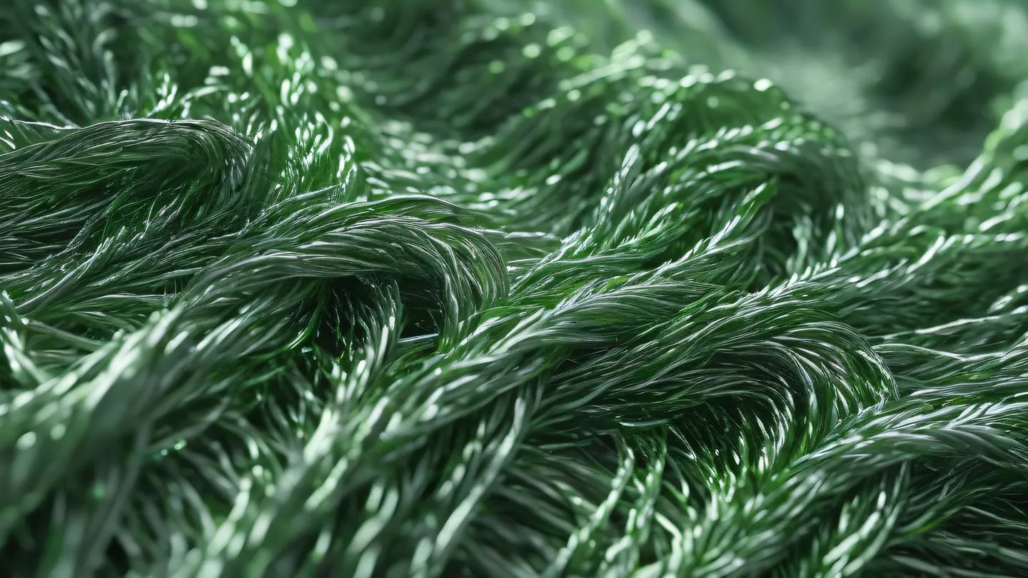 A detailed texture of interwoven metallic threads and crystalline formations featuring bright silver cream and neon green colors with subtle reflective highlights shot from an extreme close-up macro perspective high-quality ultra-realistic cinematic 8K UHD high resolution sharp and detail