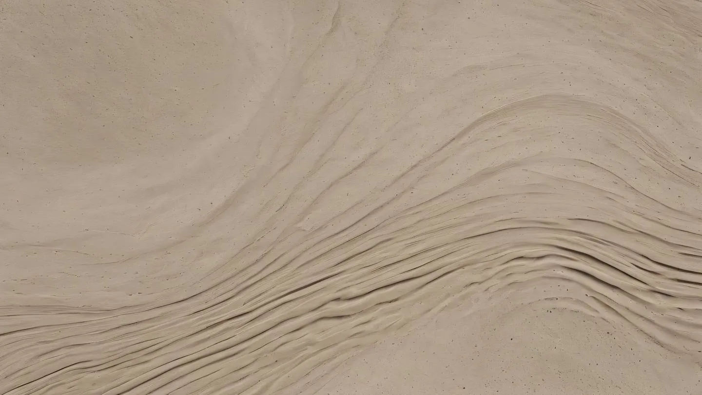 Smooth flowing concrete texture with gentle ripples and waves warm contemporary brown and beige tones captured from directly above high-quality ultra-realistic cinematic 8K UHD high resolution sharp and detail