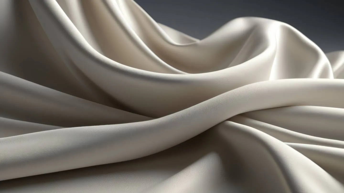 Elegant fabric surface with soft folds and creases bright cream and light gray colors photographed from a 45-degree angle with dramatic lighting high-quality ultra-realistic cinematic 8K UHD high resolution sharp and detail