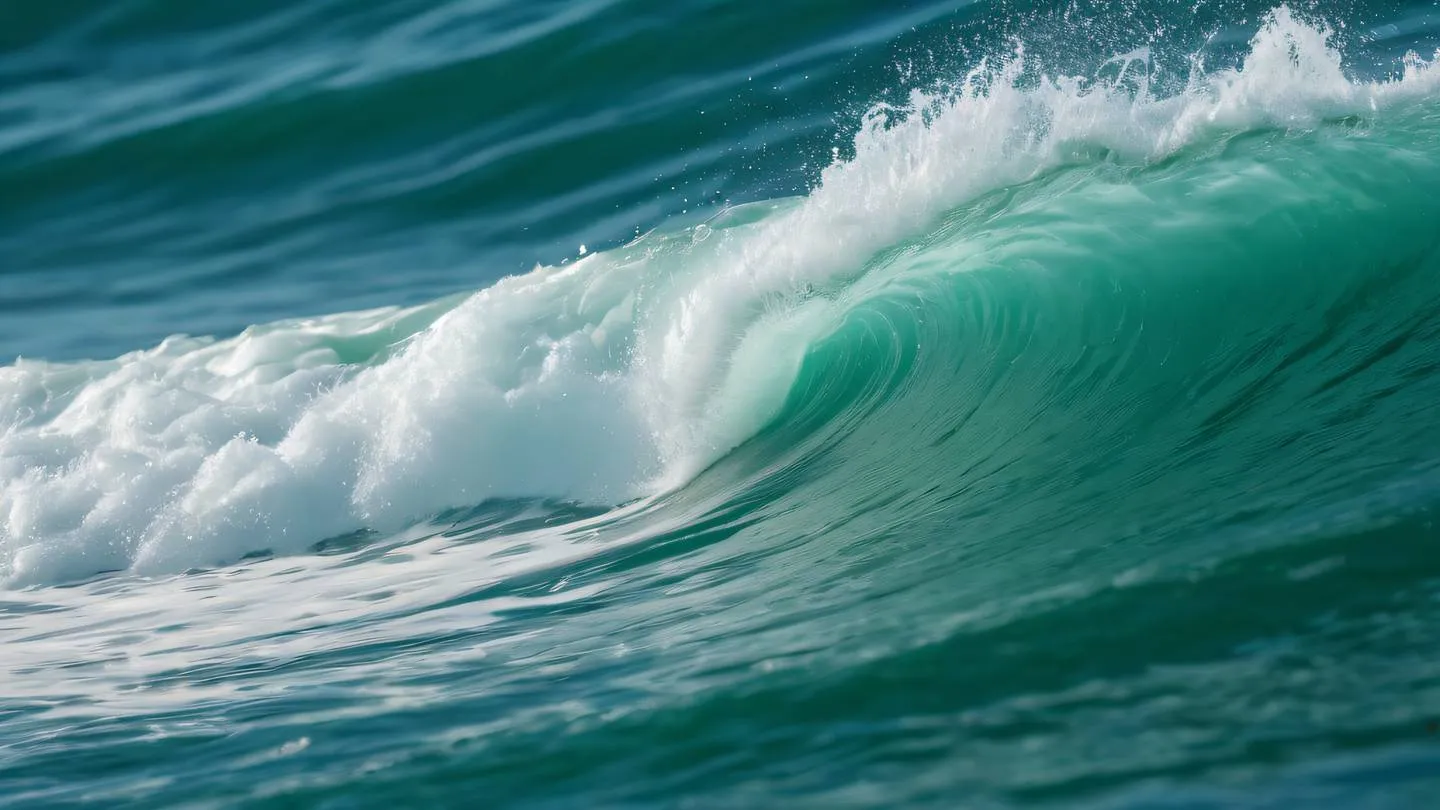 Close-up macro shot of ocean waves creating abstract patterns emerald green water with white foam crests capturing the dynamic movement and energy of water high-quality ultra-realistic cinematic 8K UHD sharp and detailed