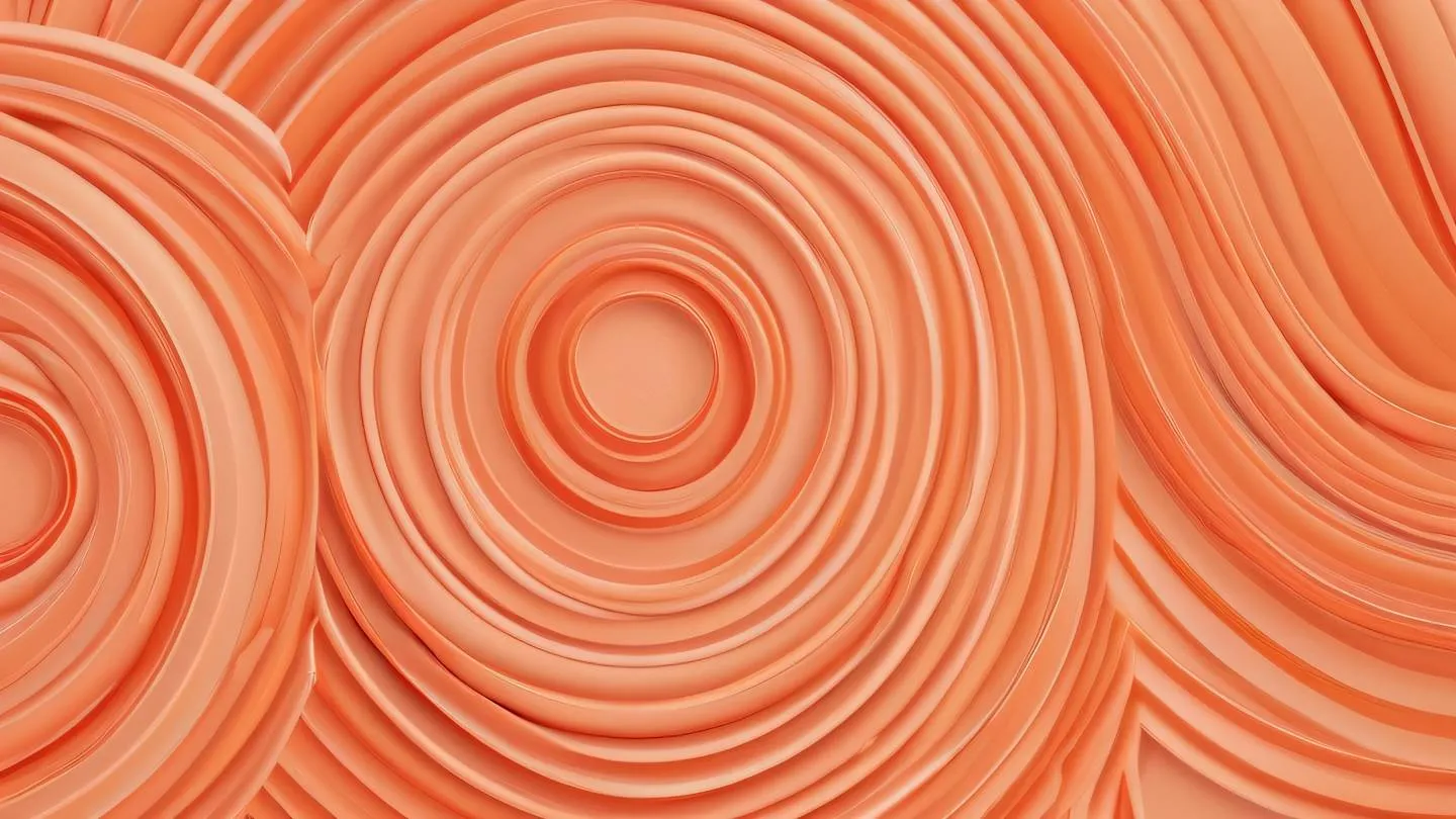 Abstract flowing pattern of interconnected circles and lines in salmon-orange and peach colors against a bright background shot from a straight-on perspective high-quality ultra-realistic cinematic 8K UHD high resolution sharp and detail