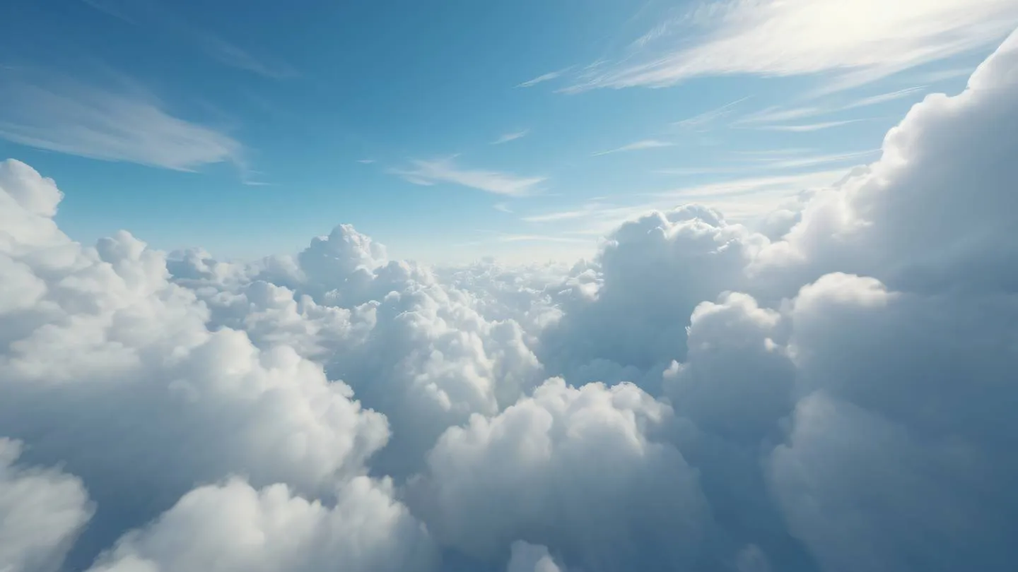 Floating ethereal clouds in breezeway and etched glass colors forming abstract patterns against a bright backdrop captured from a bird's eye view high-quality ultra-realistic cinematic 8K UHD high resolution sharp and detail