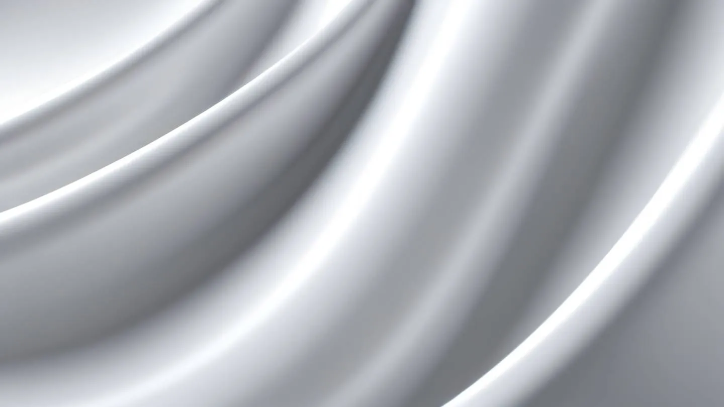 Minimalist flowing white and silver gradient texture with subtle metallic sheen captured from a 45-degree angle showcasing smooth transitions and clean geometry high-quality ultra-realistic cinematic 8K UHD high resolution sharp and detail