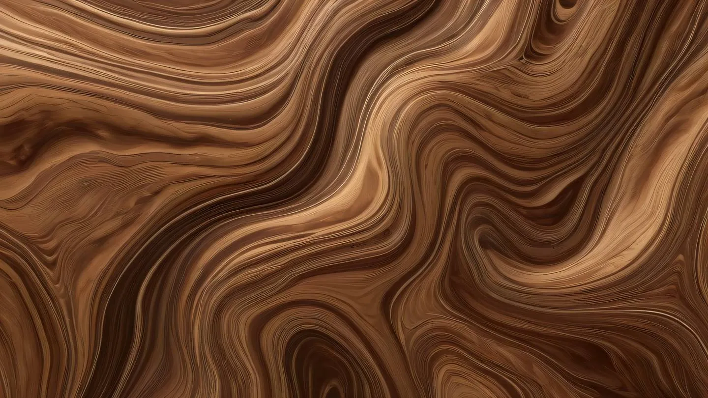 Organic umber and walnut abstract patterns flowing like liquid metal shot from a bird's eye view featuring warm earth tones and dynamic movement high-quality ultra-realistic cinematic 8K UHD high resolution sharp and detail