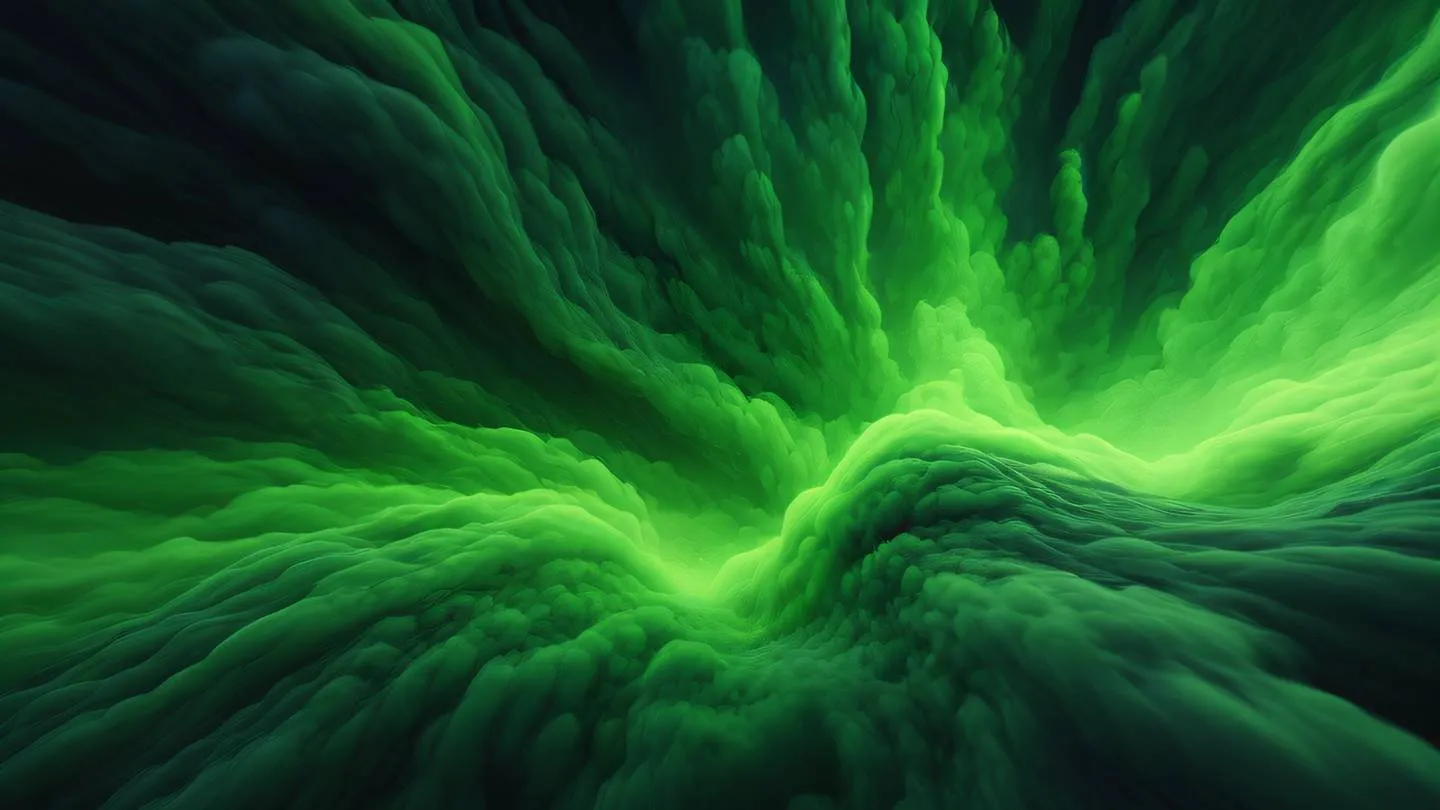 Abstract flowing cloud formations with interweaving streams of bright green and black colors representing digital security and authentication captured from a top-down aerial perspective featuring brush stroke textures high-quality ultra-realistic cinematic 8K UHD high resolution sharp and detail