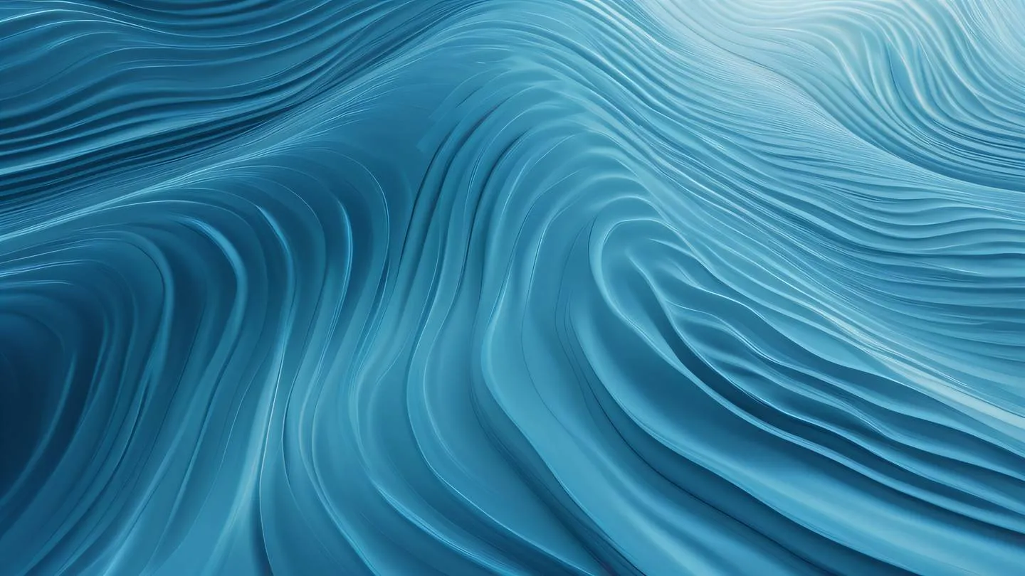 Abstract flowing digital wave pattern representing smooth app performance rendered in breezeway blue and etched glass colors with subtle gradient transitions ultra-realistic cinematic quality 8K resolution sharp details captured from a top-down aerial perspective