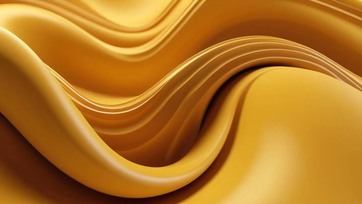 Abstract flowing shapes representing testing and validation processes dominated by bright butterscotch yellow and iron gradients with organic curves and waves captured from a straight-on perspective high-quality ultra-realistic cinematic 8K UHD high resolution sharp and detail