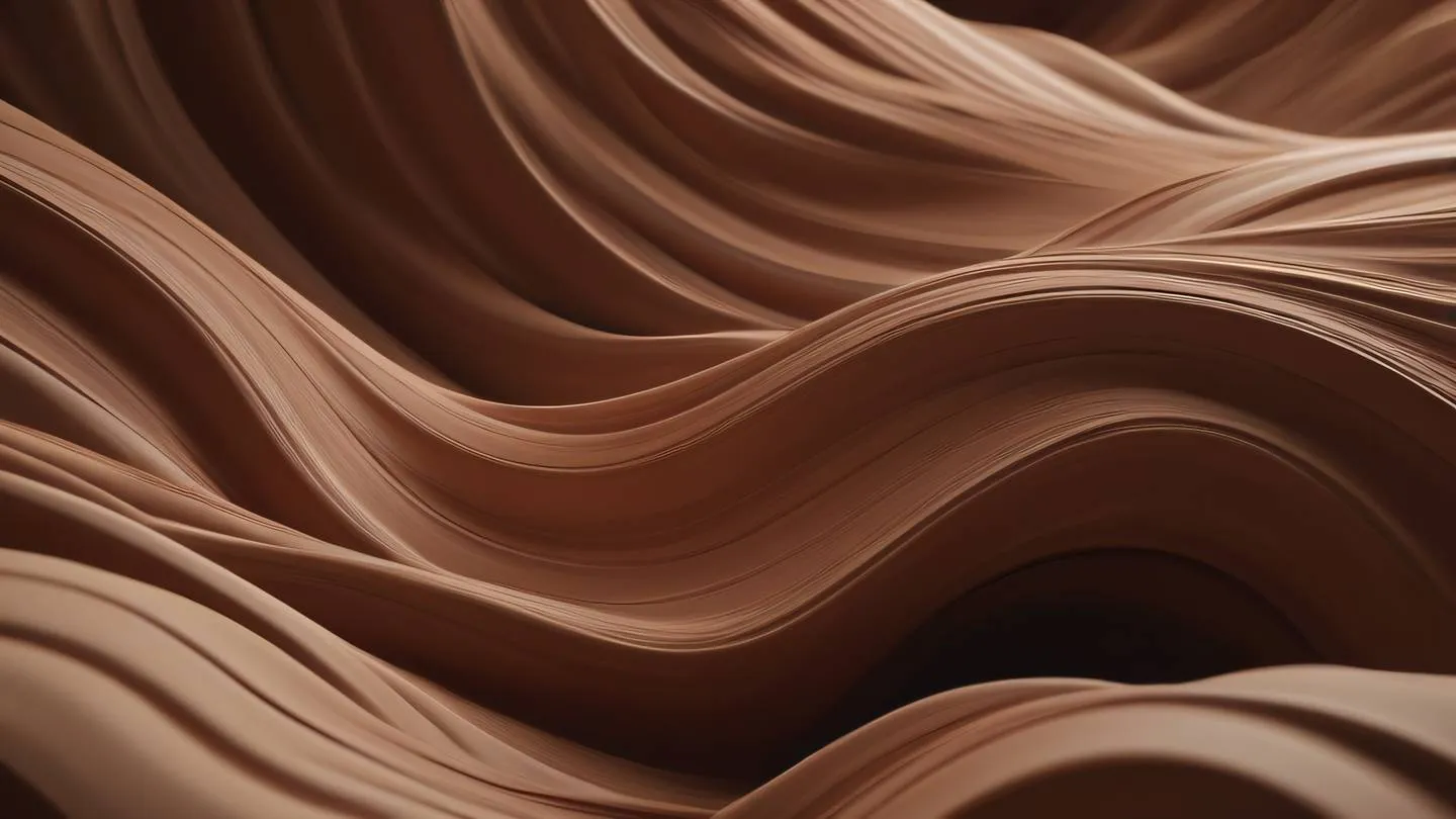 Organic flowing forms with smooth transitions warm clay tones and earthy colors sculptural movement captured in motion photographed from a dramatic low angle high-quality ultra-realistic cinematic 8K UHD high resolution sharp and detail