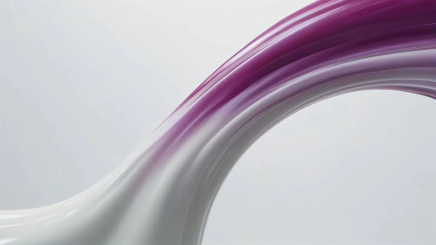 Dynamic abstract composition featuring bright off-white and grapeseed colored liquid elements in motion smooth curves and flowing forms suggesting fluid interface transitions ultra-realistic cinematic 8K UHD high resolution sharp and detailed shot from a dutch angle