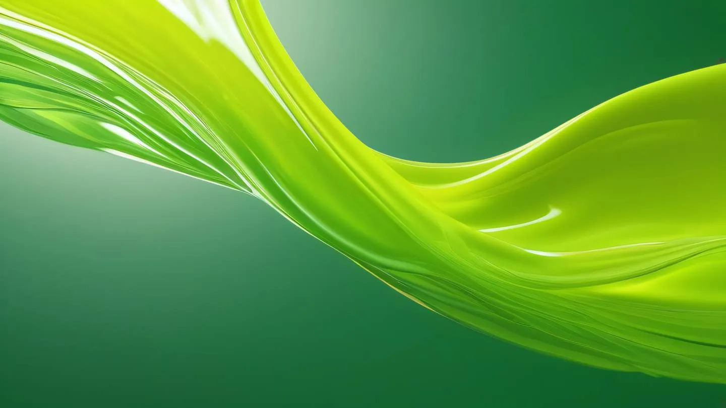 Abstract flowing liquid simulation with sunshine yellow transitioning to fluorescent green movement captured from a dutch angle perspective emphasis on dynamic fluid motion high-quality ultra-realistic cinematic 8K UHD high resolution sharp and detail