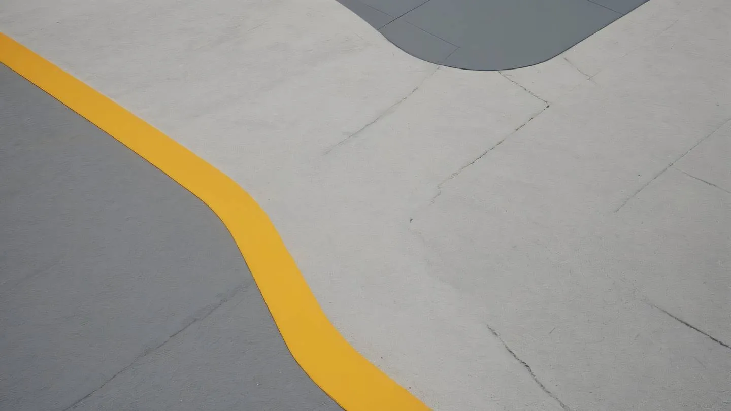 Abstract representation of interconnected geometric shapes and pathways in butterscotch yellow and concrete gray flowing across a clean background shot from a diagonal perspective high-quality ultra-realistic cinematic 8K UHD high resolution sharp and detail