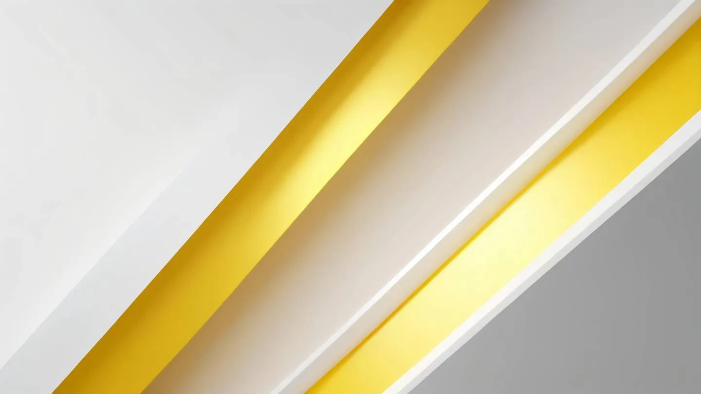 Soft light rays passing through abstract geometric shapes bright yellow and white color palette creating a sense of depth and dimension shot from a diagonal angle high-quality ultra-realistic cinematic 8K UHD high resolution sharp and detail