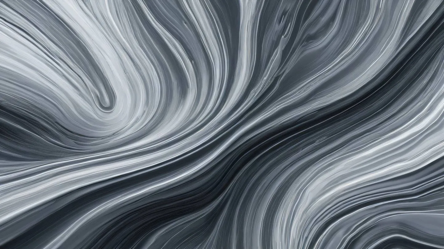 Modern abstract composition of flowing water creating natural patterns and textures in bright steel grey and white colors photographed from directly above high-quality ultra-realistic cinematic 8K UHD high resolution sharp and detail