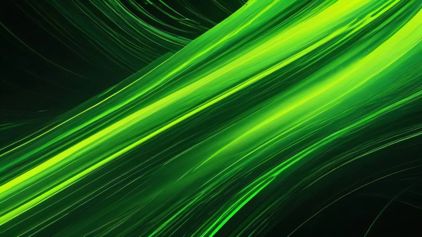 Brushstroke texture abstract composition with flowing lines and dynamic movement featuring bright neon yellow and neon green colors photographed from a straight-on front view perspective high-quality ultra-realistic cinematic 8K UHD high resolution sharp and detail