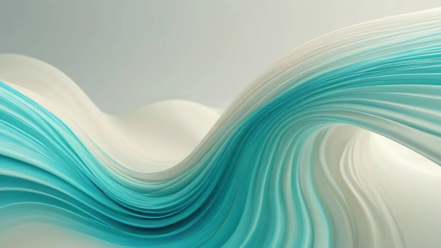 Abstract digital waves representing debugging flow with interweaving cyan and teal streams against a creamy background showing smooth transitions and connections high-quality ultra-realistic cinematic 8K UHD high resolution sharp and detail