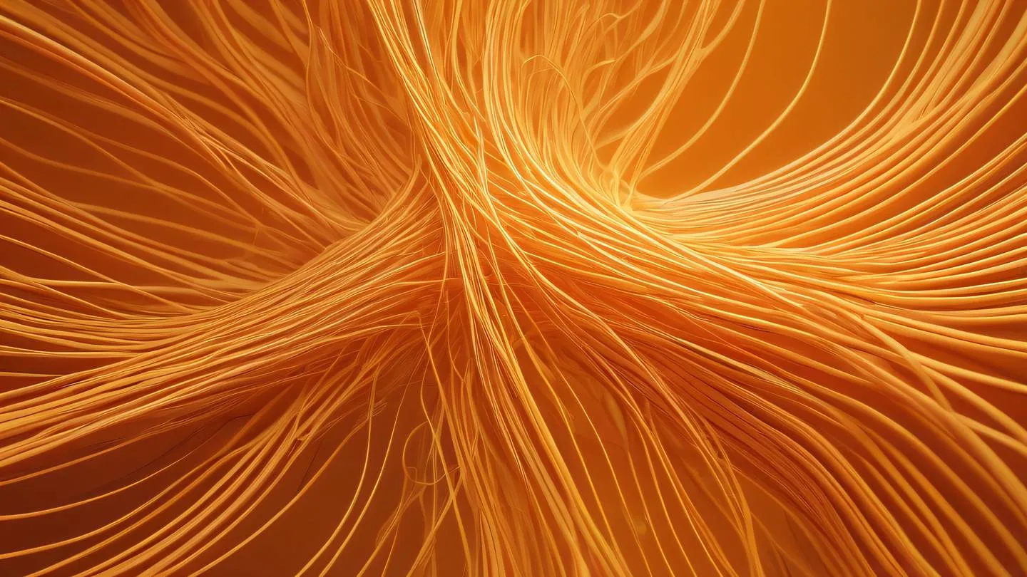 Abstract flowing lines forming interconnected networks in bright orange pale yellow and warm neutral tones representing connectivity and harmony high-quality ultra-realistic cinematic 8K UHD high resolution sharp and detail