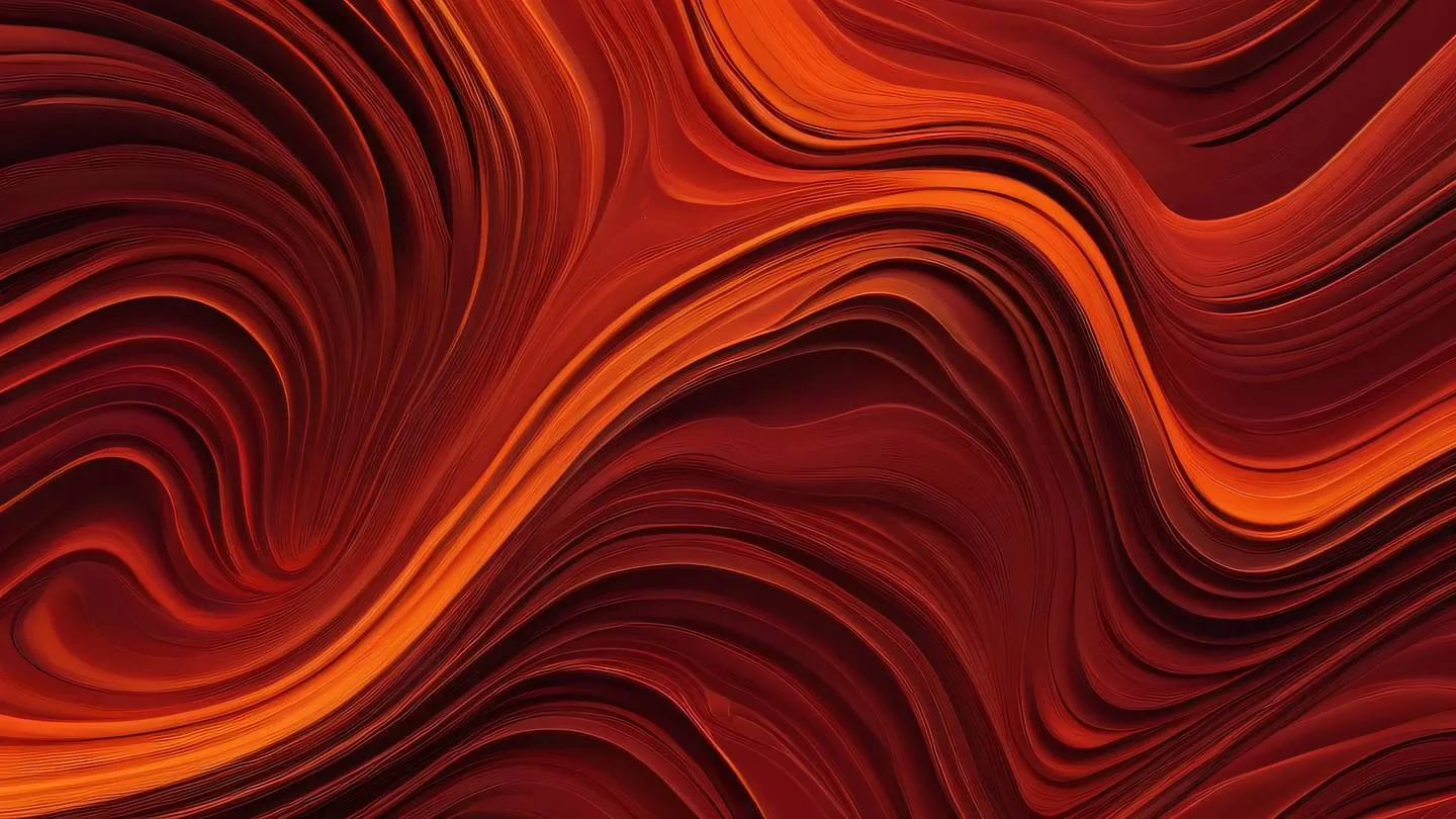 A minimalist abstract representation of interconnected flowing streams seen from above rendered in bold orange and blood red gradients with dynamic swirling patterns high-quality ultra-realistic cinematic 8K UHD high resolution sharp and detail camera angle: top-down aerial view