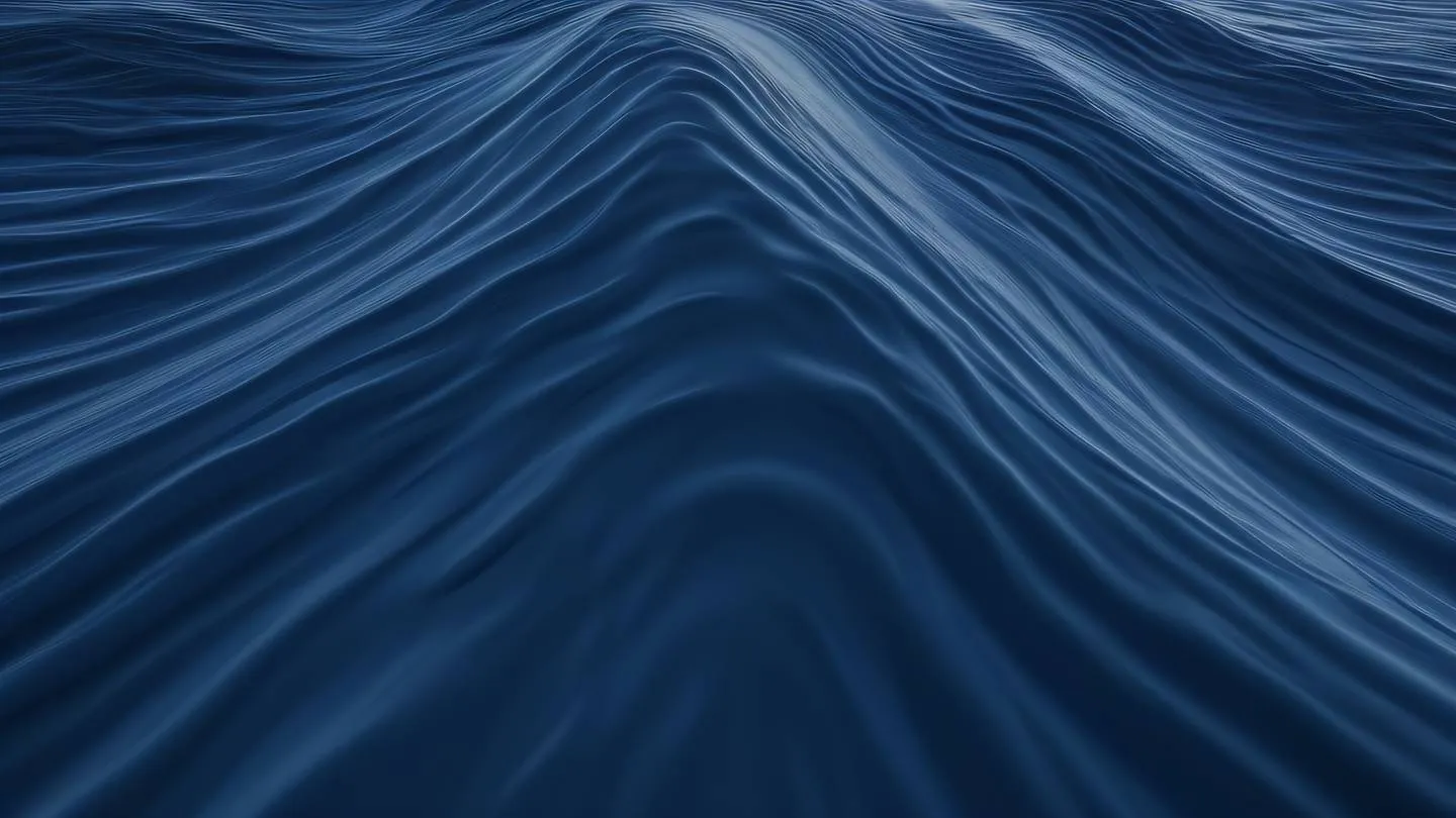 Smooth wave-like formations in navy blue color with hints of breezeway blue creating a fluid dynamic pattern shot from an aerial perspective high-quality ultra-realistic cinematic 8K UHD high resolution sharp and detail