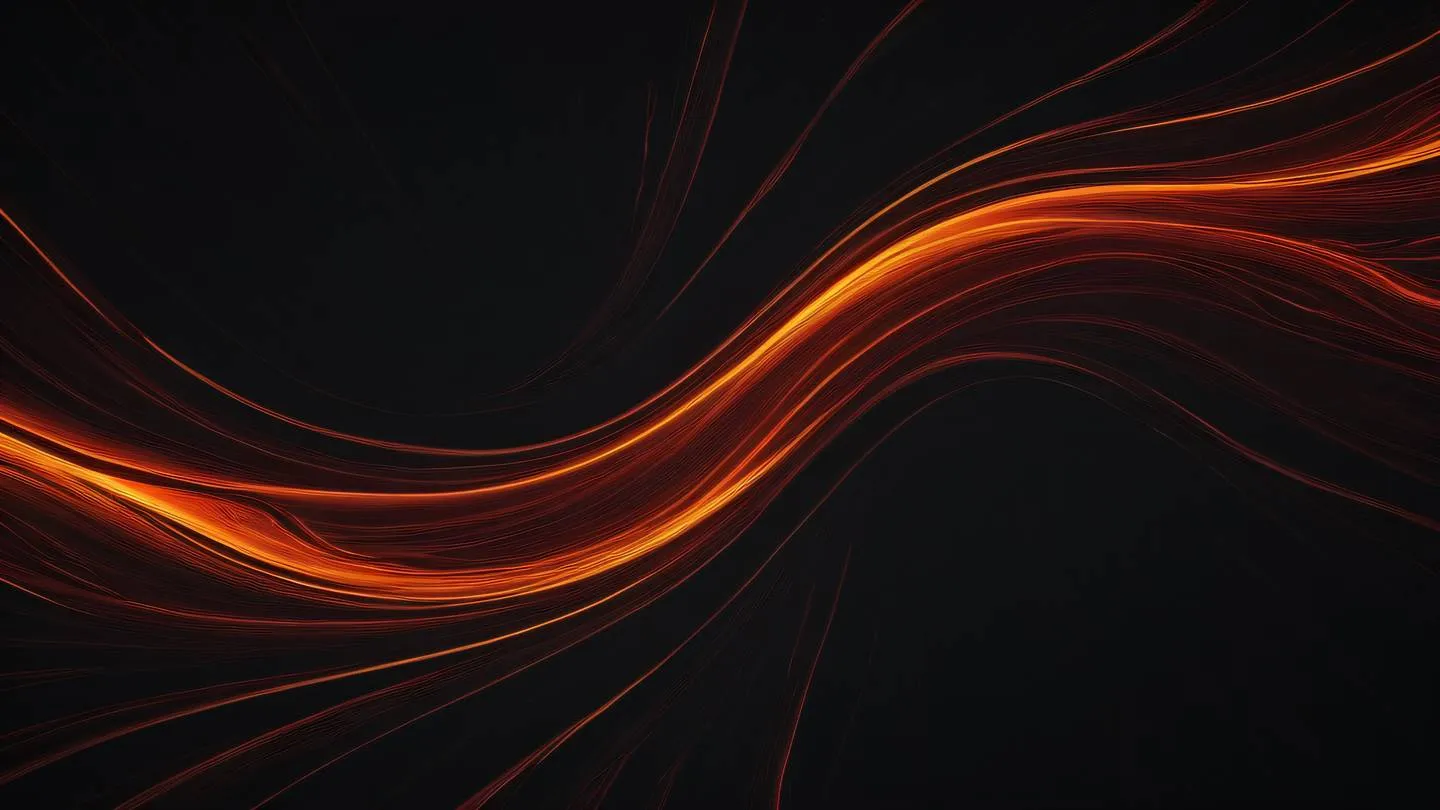 A dynamic abstract representation of parallel streams flowing in multiple directions featuring bold orange and blood red colors against a black background creating a sense of speed and efficiency shot from top-down perspective high-quality ultra-realistic cinematic 8K UHD high resolution sharp and detail