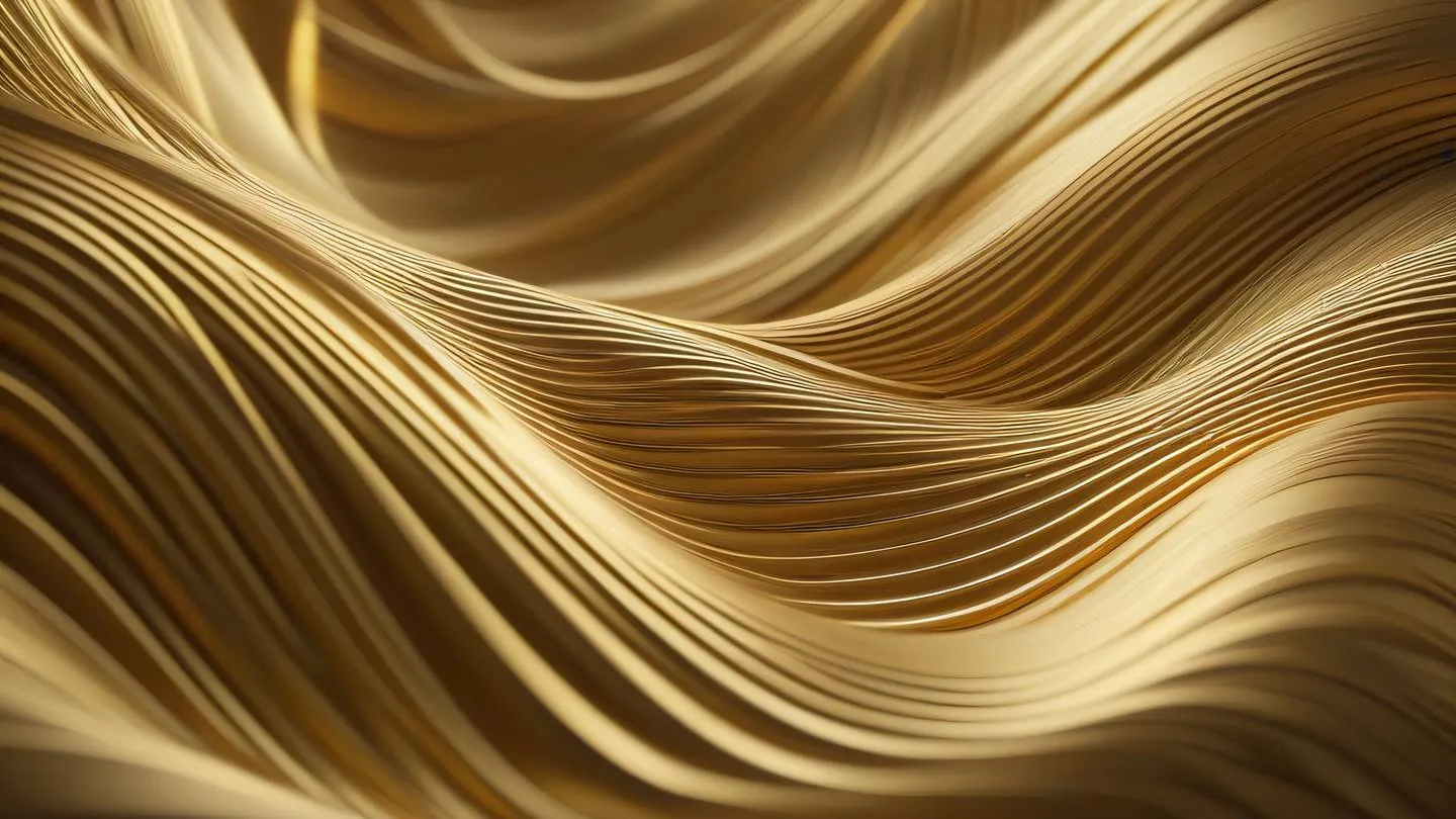 Geometric patterns flowing in continuous motion soft gold and natural tones merging and transforming abstract representation of continuous data streams high-quality ultra-realistic cinematic 8K UHD high resolution sharp and detail