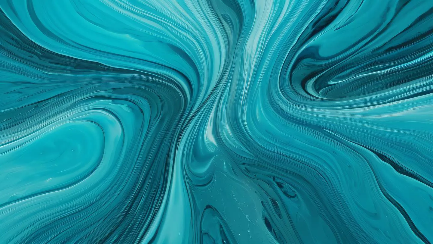 Abstract fluid art representing interconnected pathways and networks featuring smooth transitions between turquoise cyan and electric blue colors extreme close-up shot brush stroke texture high-quality ultra-realistic cinematic 8K UHD high resolution sharp and detail