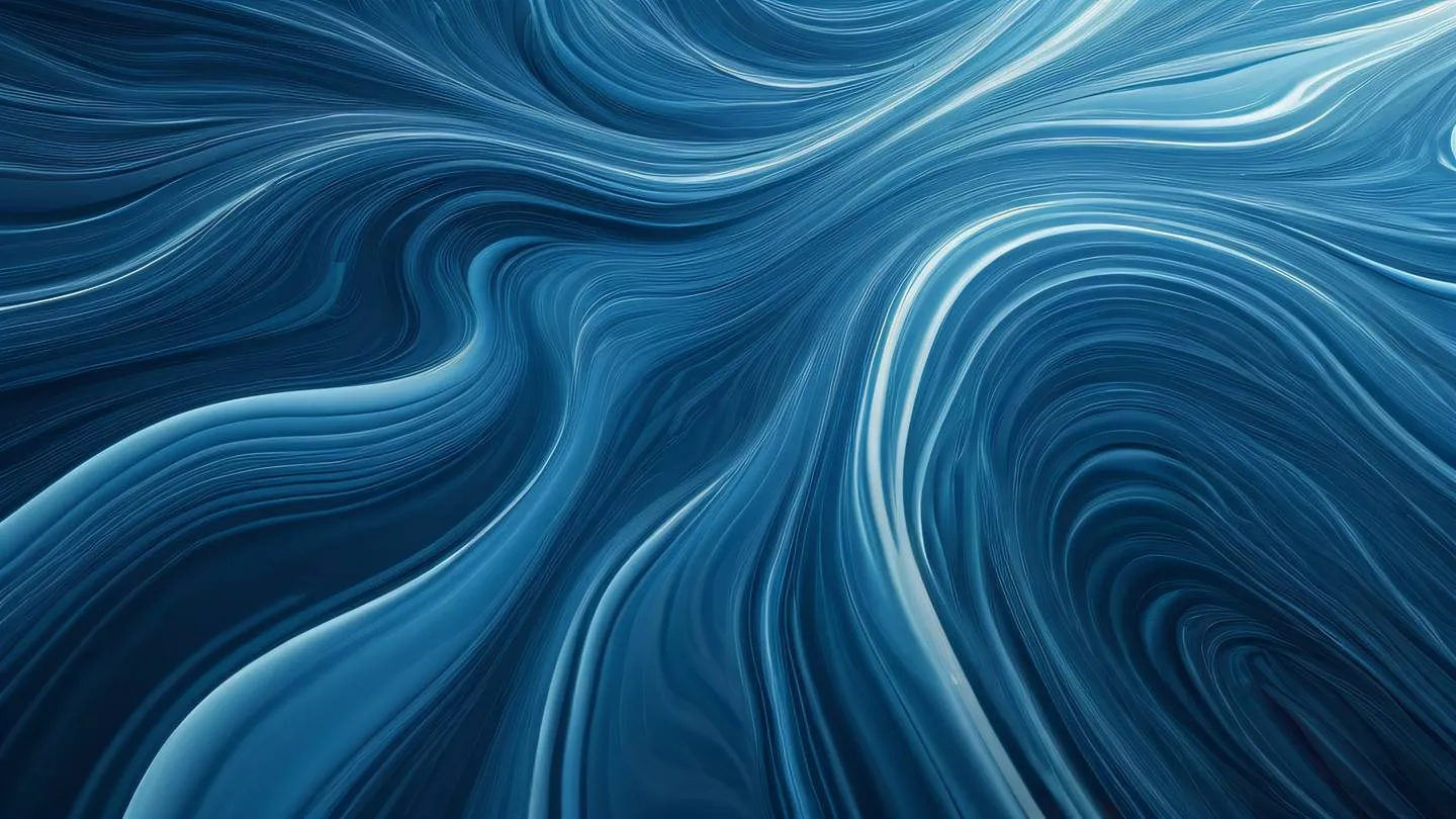 Abstract fluid pattern representing data flow with bright light blue and white swirls interweaving against a deep ocean blue background captured from a top-down aerial perspective high-quality ultra-realistic cinematic 8K UHD high resolution sharp and detail