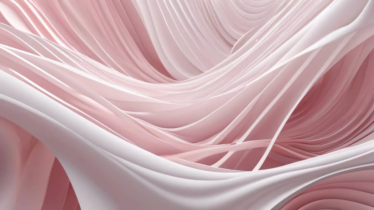 A modern abstract geometric composition representing data flow and static pages featuring elegant flowing lines and nodes in white and rose colors crystalline structures catching light overhead view angle high-quality ultra-realistic cinematic 8K UHD high resolution sharp and detail