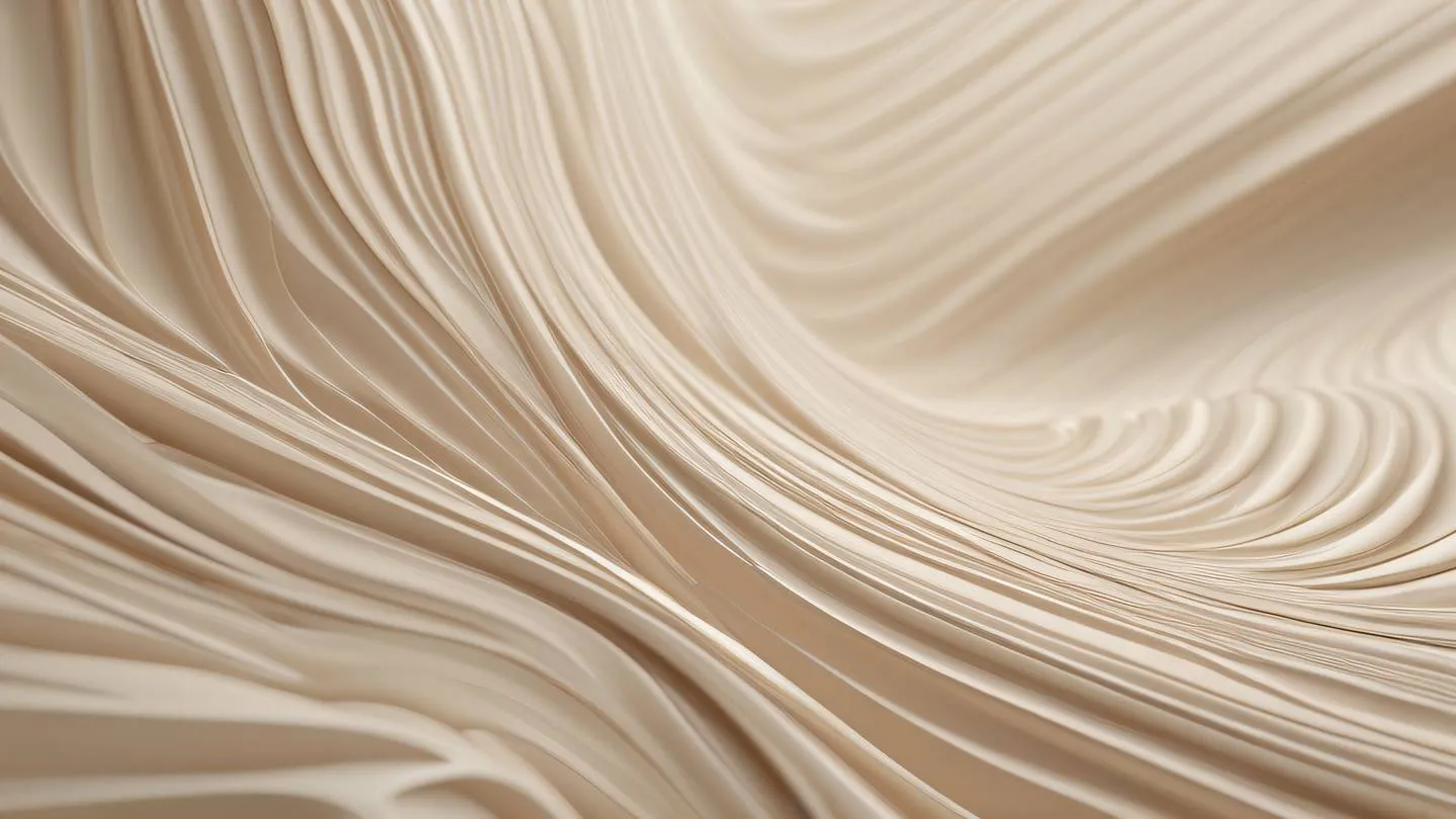 Organic flowing lines representing data streams in neutral beige and cream colors forming abstract pathways against a light background captured from a diagonal perspective high-quality ultra-realistic cinematic 8K UHD high resolution sharp and detail