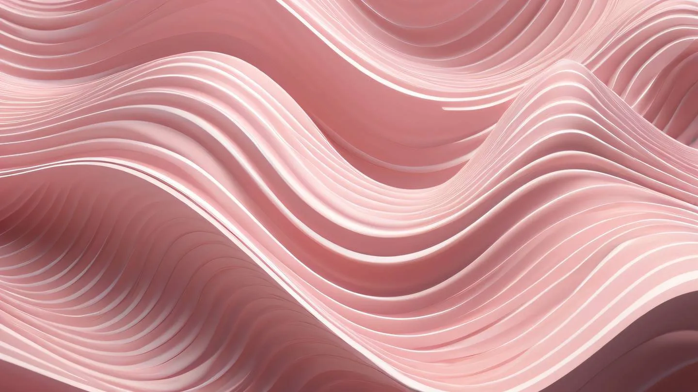 Dynamic abstract wave patterns representing digital transformation in rose and off-white colors with sharp geometric edges captured from bird's eye view perspective high-quality ultra-realistic cinematic 8K UHD high resolution sharp and detail