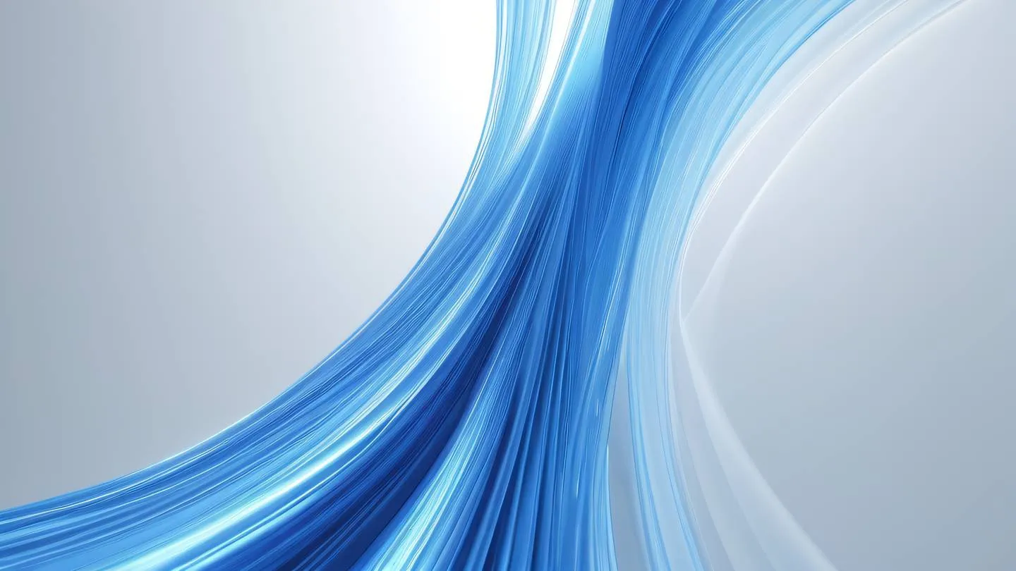 Abstract flowing light rays intersecting and weaving through space colors: bright cobalt blue streams against pure white background ethereal glow effect high-quality ultra-realistic cinematic 8K UHD high resolution sharp and detail camera angle: extreme close-up shot