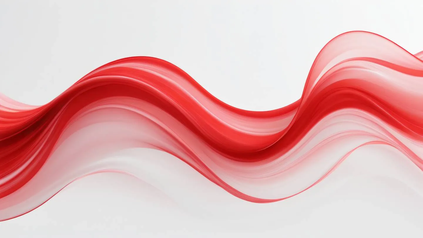 Smooth brush stroke texture forming abstract waves colors: vibrant light red strokes blending into pristine white background organic flowing patterns high-quality ultra-realistic cinematic 8K UHD high resolution sharp and detail camera angle: macro shot of texture