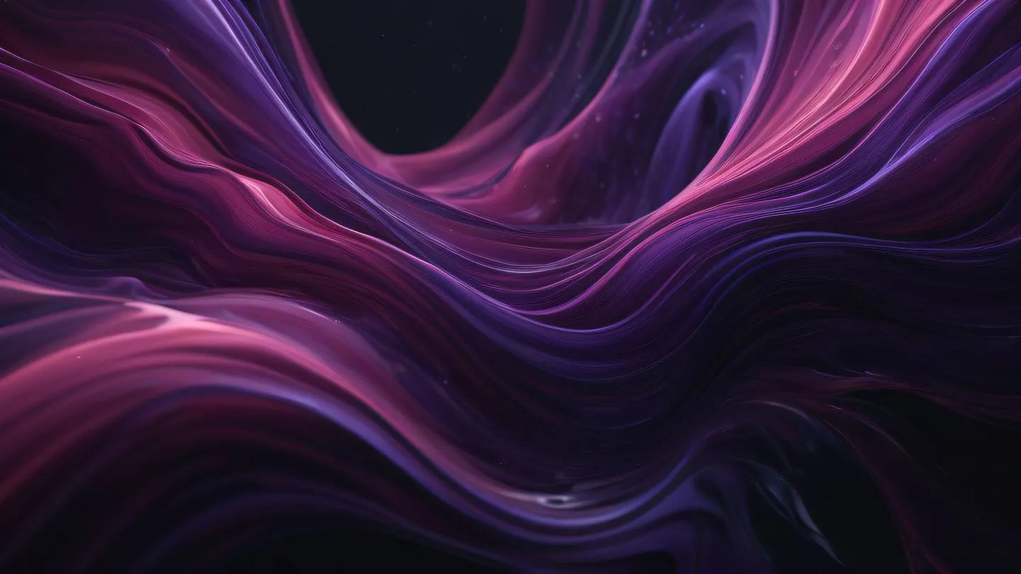 Abstract fluid art representation of data flow featuring flowing streams of rose and violet colors intertwining in a dynamic pattern against a dark background high-quality ultra-realistic cinematic 8K UHD sharp and detailed