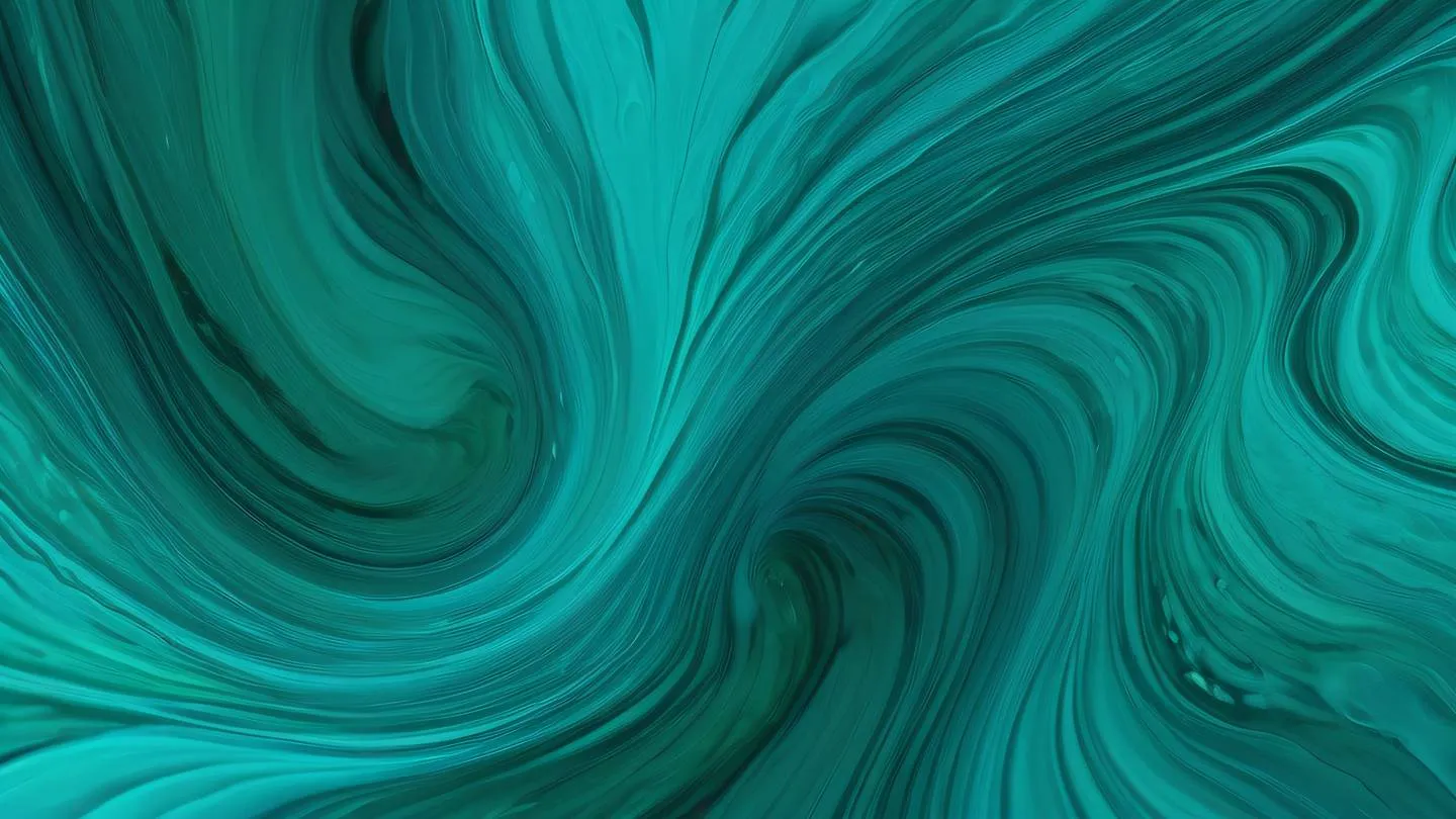 Stunning abstract fluid art representing time flow dynamic swirls of bright turquoise blue and emerald green creating a sense of motion and progression overhead camera angle capturing the intricate patterns high-quality ultra-realistic cinematic 8K UHD high resolution sharp and detail