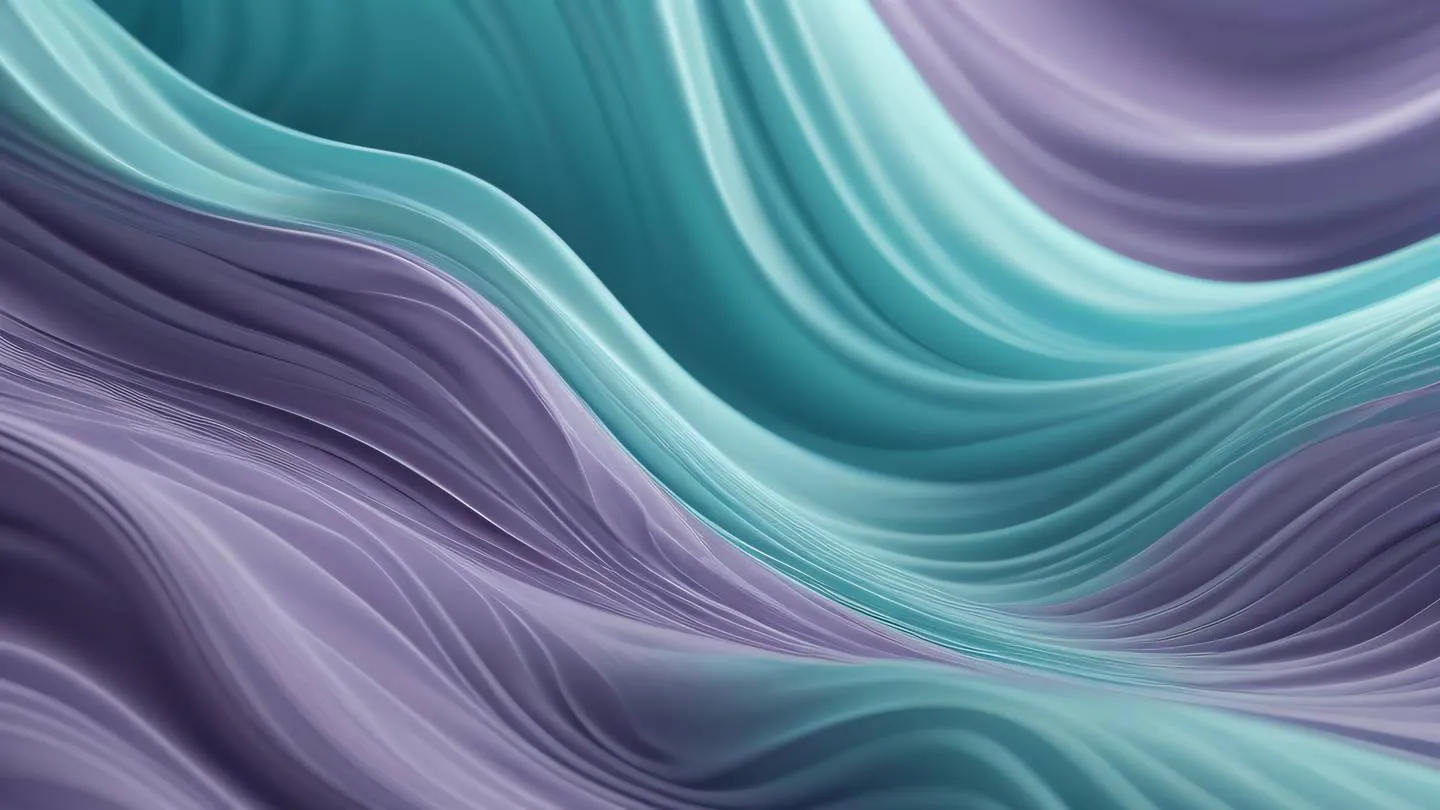 Flowing abstract waves of dusty lavender and cyan creating a smooth continuous pattern representing data flow with subtle metallic reflections and organic curves high-quality ultra-realistic cinematic 8K UHD high resolution sharp and detailed