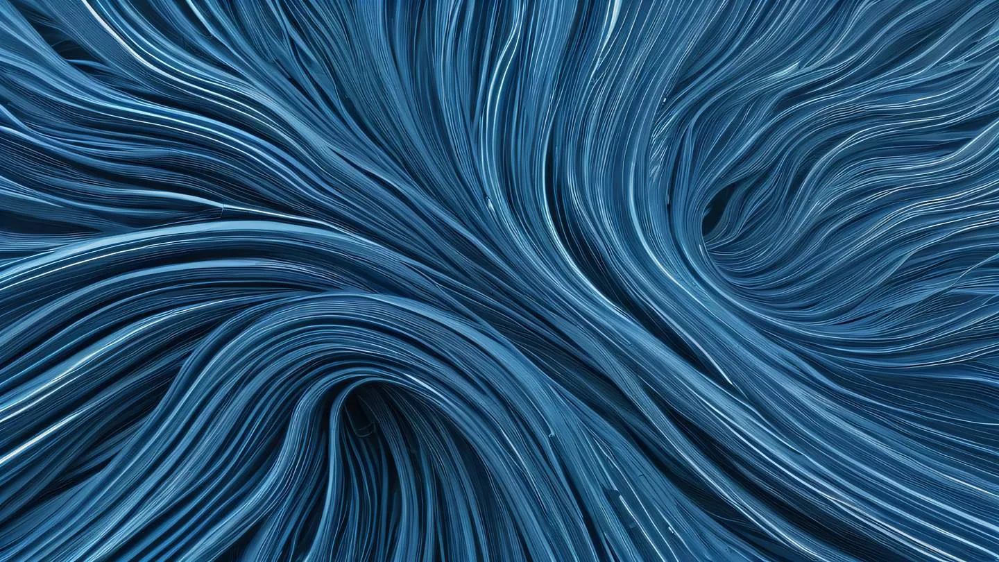 Abstract flowing data streams forming intricate patterns featuring bright electric blue and white elements against a zinc metallic background captured from a top-down aerial view high-quality ultra-realistic cinematic 8K UHD high resolution sharp and detail