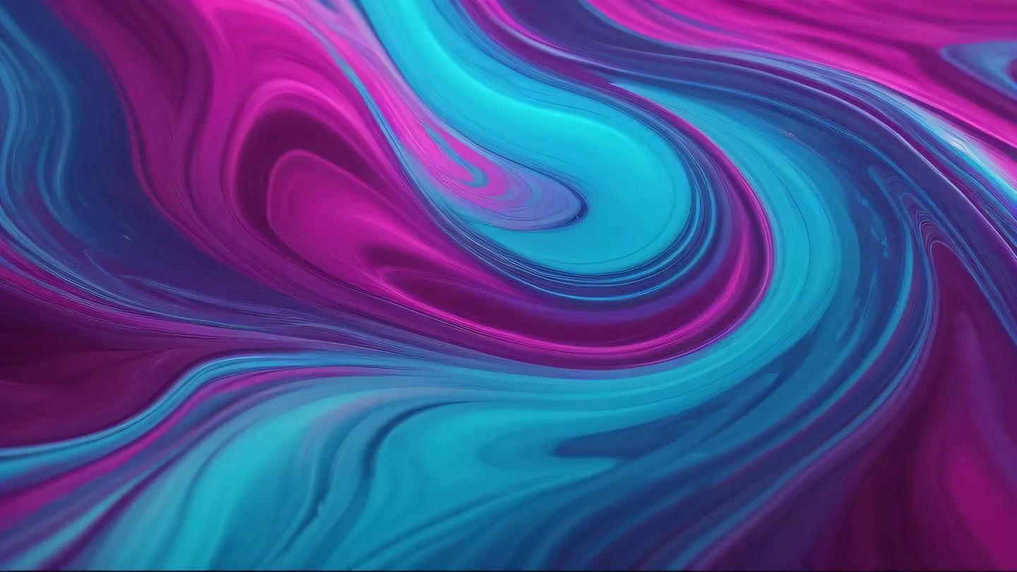 Abstract fluid art with swirling patterns of bright cyan magenta and electric purple creating a luminous ethereal effect high-quality ultra-realistic cinematic 8K UHD high resolution sharp and detailed