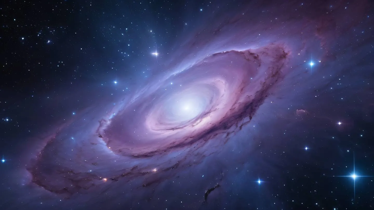 A cosmic nebula with swirling patterns in bright dusty lavender and sky blue colors featuring ethereal wisps and stellar formations ultra-realistic cinematic 8K UHD high resolution sharp and detailed