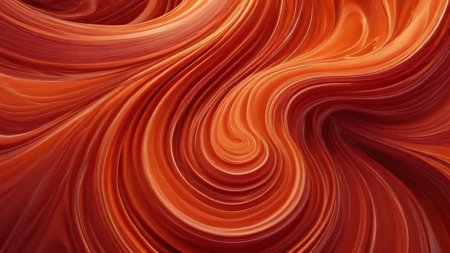 Abstract fluid motion trails with dynamic swirls and waves bright orange and blood red color palette creating energetic movement patterns shot from top-down perspective high-quality ultra-realistic cinematic 8K UHD high resolution sharp and detail