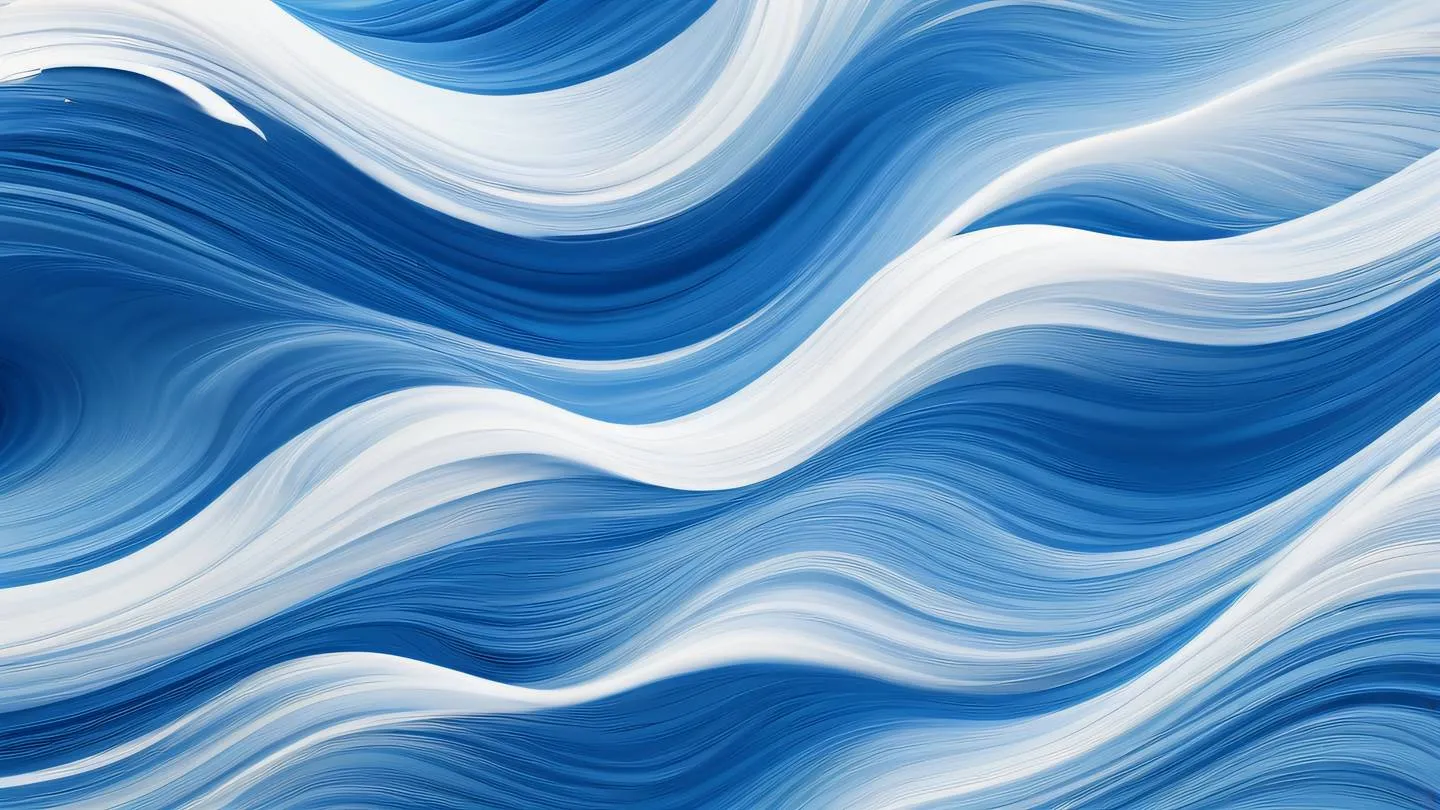 Elegant brush strokes creating a wave pattern vibrant blue and white colors blending smoothly artistic composition ultra-realistic cinematic 8K UHD high resolution side view angle sharp and detailed