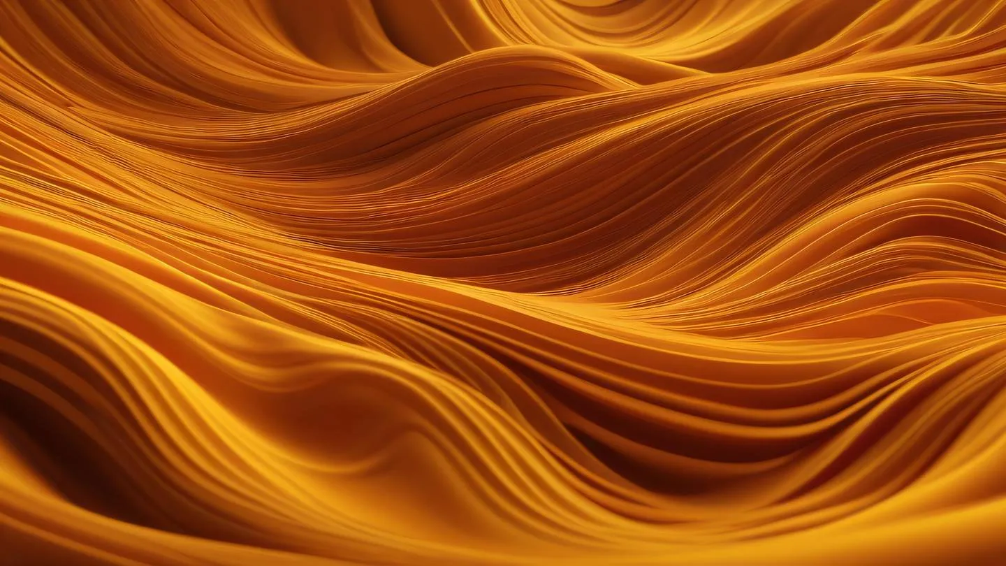 Flowing abstract waves of orange and mustard colors intertwined in smooth curves representing data flow and validation patterns high-quality ultra-realistic cinematic 8K UHD high resolution sharp and detail