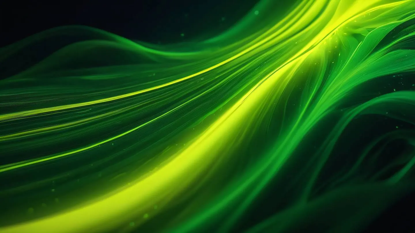 Flowing liquid abstract in bright yellow and neon colors resembling northern lights ultra-realistic cinematic 8K UHD high resolution sharp and detailed