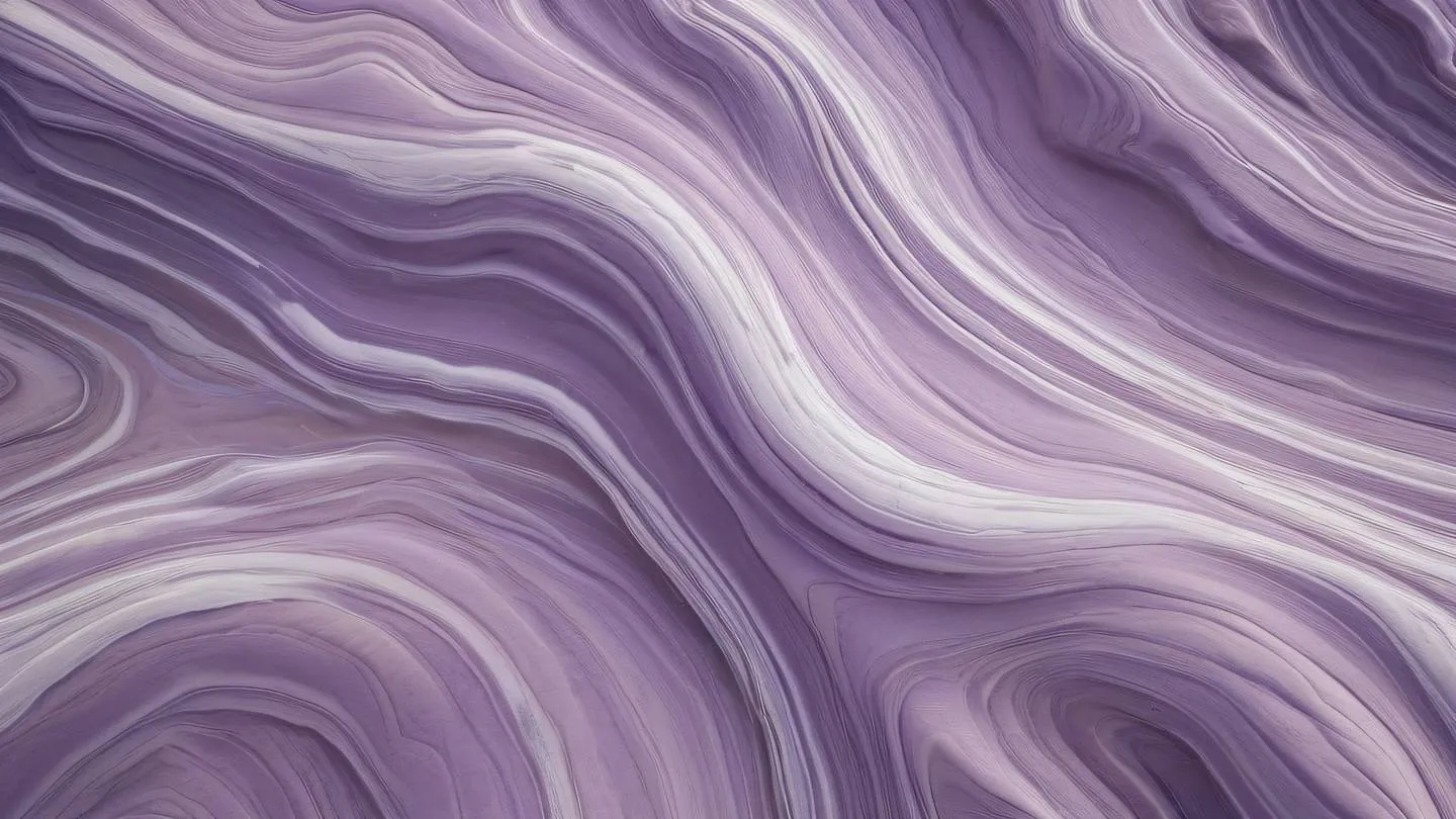 Aerial view of abstract landscape with flowing patterns dusty lavender and white geometric shapes creating organic formations viewed from above high-quality ultra-realistic cinematic 8K UHD high resolution sharp and detail