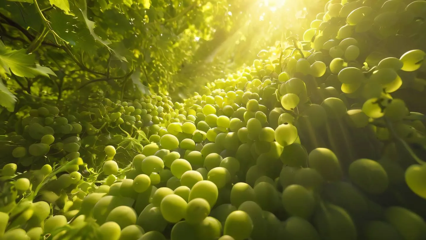 Dynamic abstract composition with flowing elements in grapeseed and sunshine yellow colors shot from a low angle perspective high-quality ultra-realistic cinematic 8K UHD high resolution sharp and detail