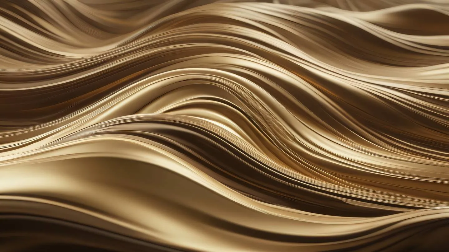 Abstract flowing waves with natural earth tones and metallic gold accents dynamic curves and ripples high-quality ultra-realistic cinematic 8K UHD high resolution sharp and detail