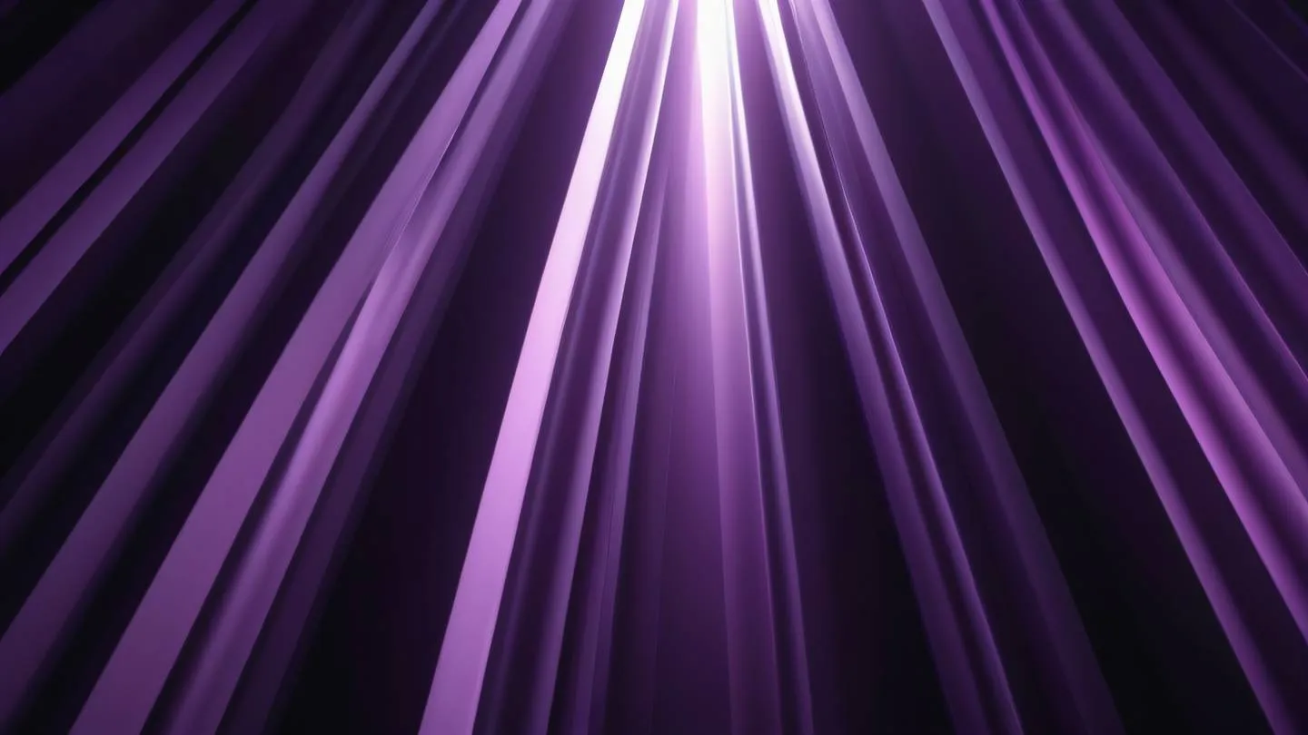 Abstract light rays streaming through geometric window shapes creating dramatic shadows and patterns rendered in rich amethyst and dark academia tones photographed from a diagonal angle high-quality ultra-realistic cinematic 8K UHD high resolution sharp and detail