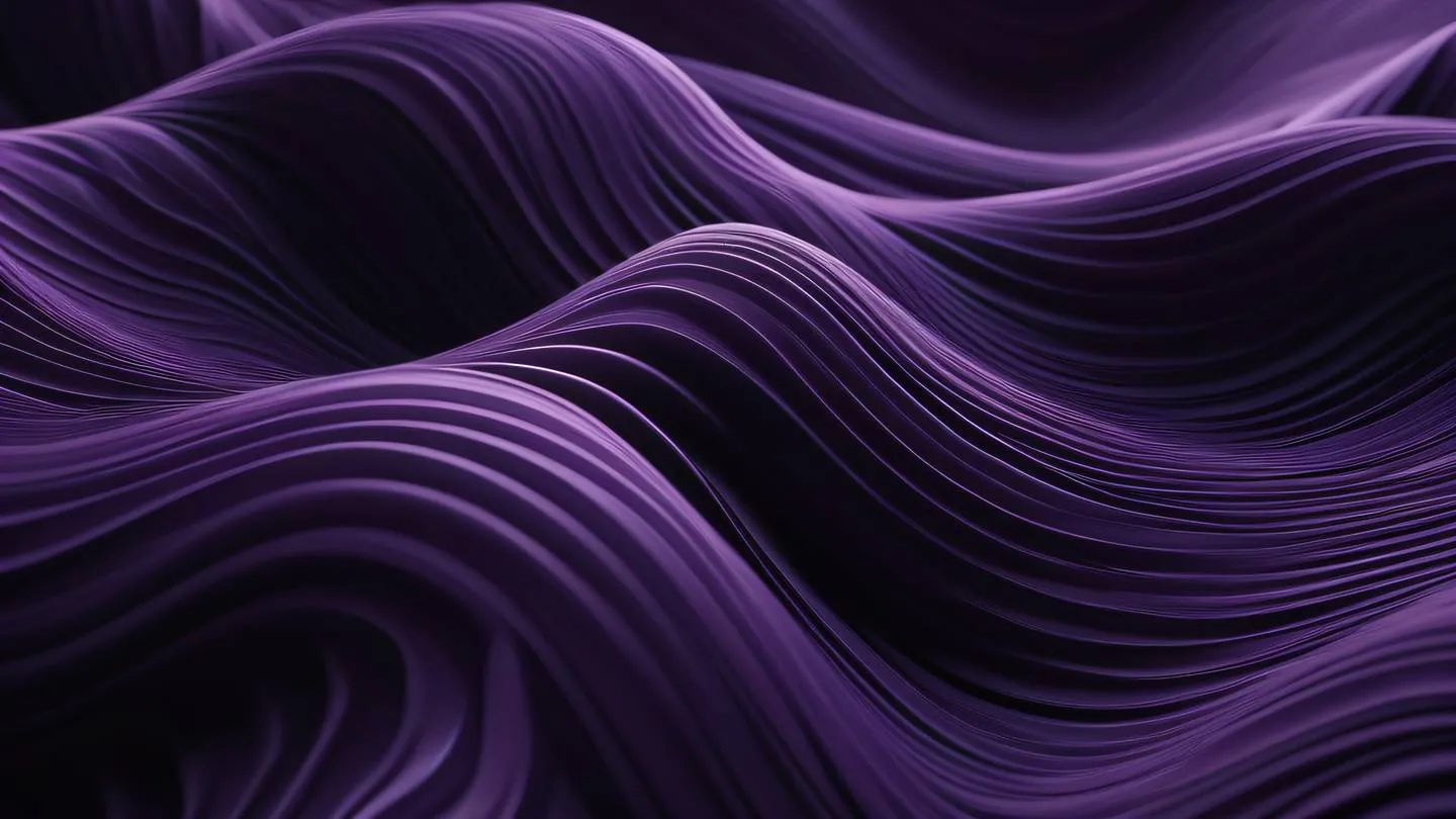 Organic flowing patterns resembling data streams in black and amethyst colors creating a dynamic abstract composition shot from a dutch angle perspective high-quality ultra-realistic cinematic 8K UHD high resolution sharp and detail