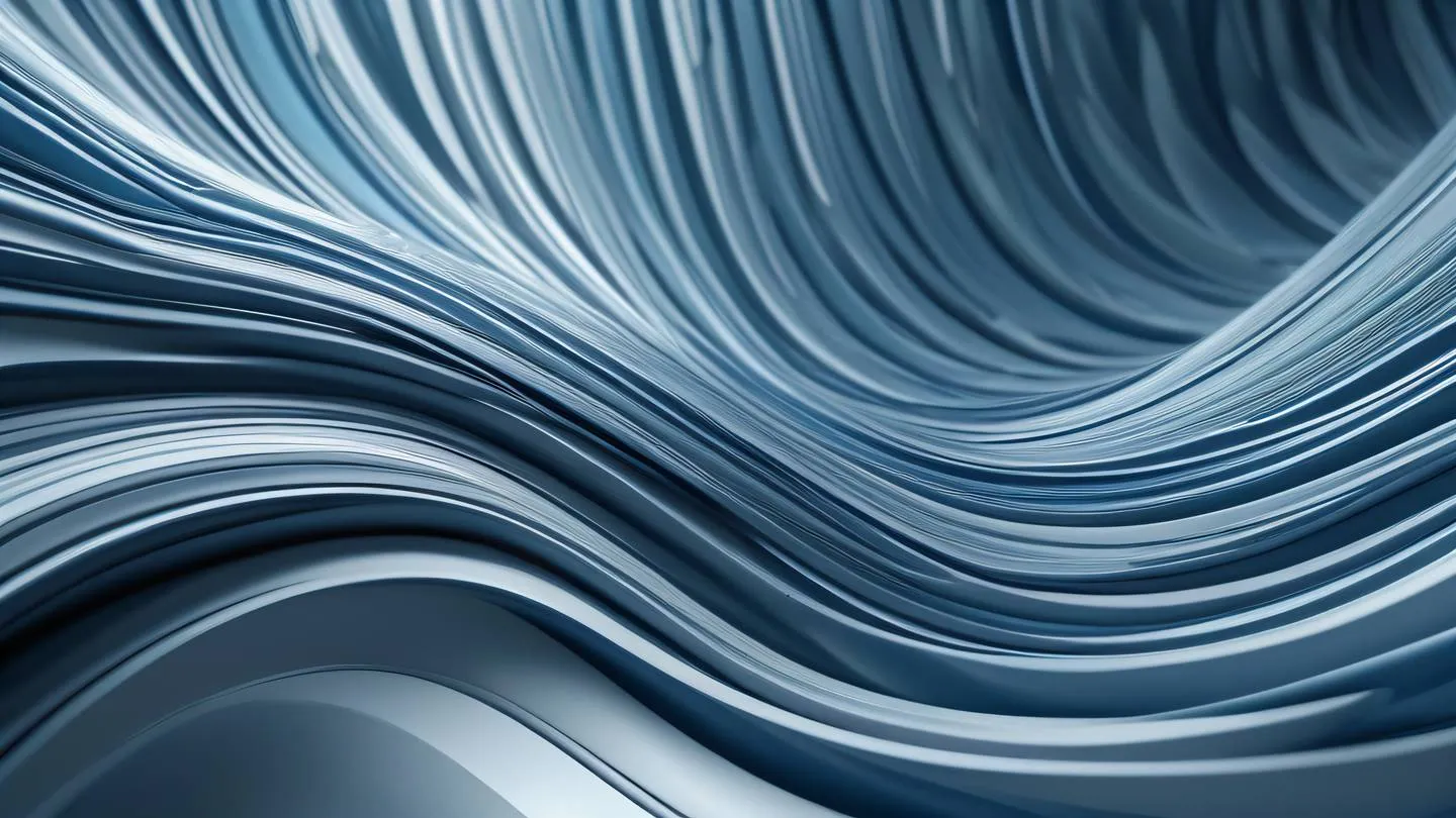 Dynamic abstract pattern representing successful data synchronization featuring stone blue and light silver flowing shapes captured from a low angle perspective high-quality ultra-realistic cinematic 8K UHD high resolution sharp and detail