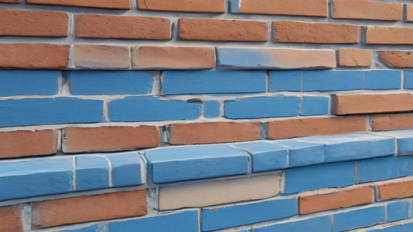 Smooth brush stroke texture with overlapping layers in sun-washed brick and breezeway blue colors photographed at a 45-degree angle high-quality ultra-realistic cinematic 8K UHD high resolution sharp and detail